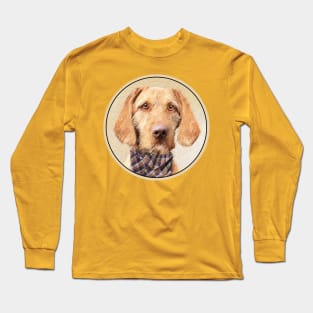 Wirehaired Vizsla Painting - Cute Original Dog Art Long Sleeve T-Shirt